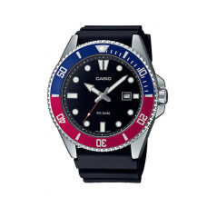 Casio Ρολόι Μπαταρίας με Καουτσούκ Λουράκι σε Μαύρο χρώμα MDV-107-1A3